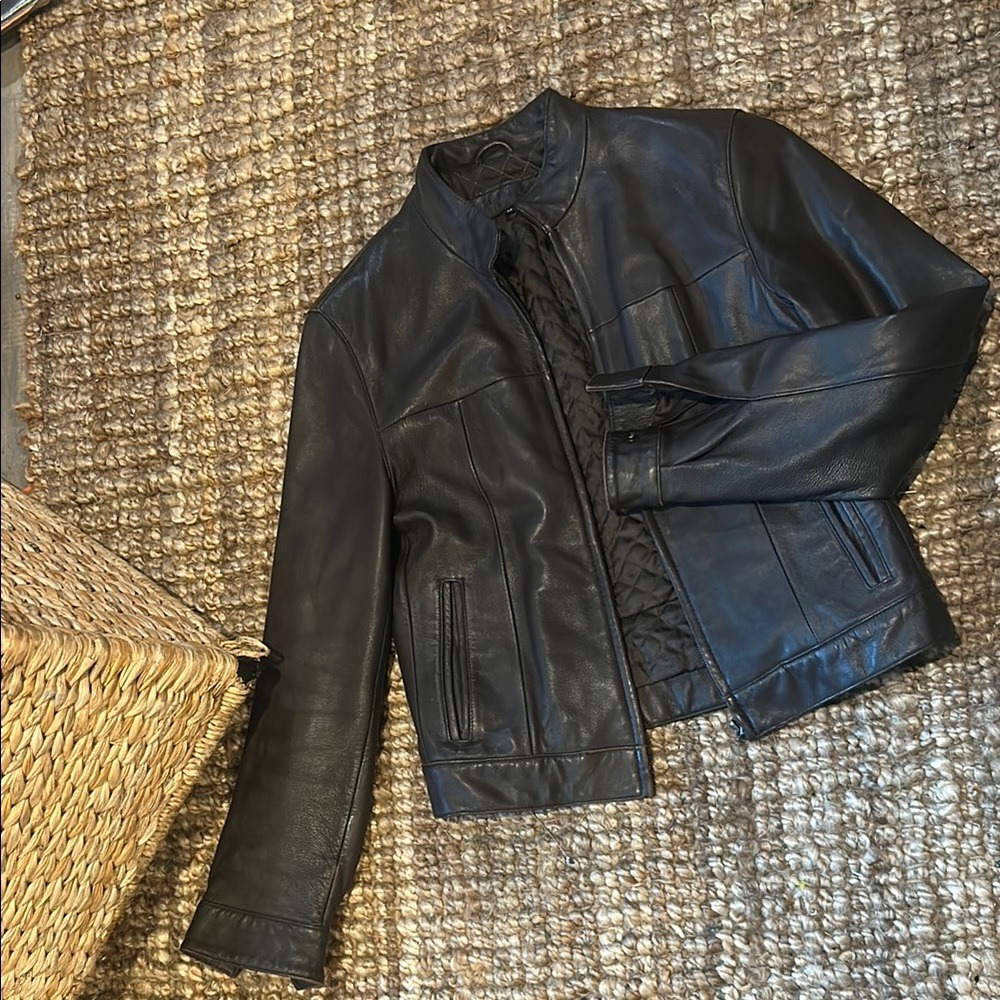 Ritz USA Vintage Brown Leather Moto Jacket Size Medium